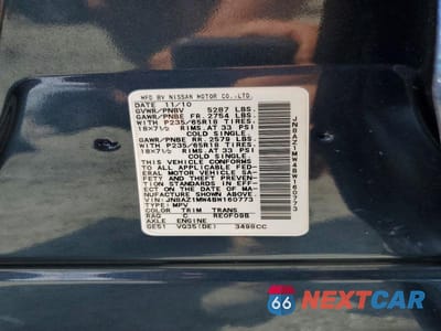 Zdjęcie 13 z 13 samochodu: 2011 NISSAN MURANO S VIN:JN8AZ1MW4BW160773 - miniatura