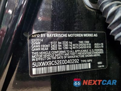 Zdjęcie 12 z 12 samochodu: 2014 BMW X3 XDRIVE28I VIN:5UXWX9C52E0D40292 - miniatura