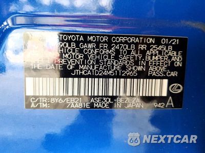 Zdjęcie 12 z 12 samochodu: 2021 LEXUS IS 300 VIN:JTHCA1D24M5112965 - miniatura