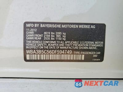 Zdjęcie 12 z 12 samochodu: 2013 BMW 328 XI SULEV VIN:WBA3B5C56DF594749 - miniatura