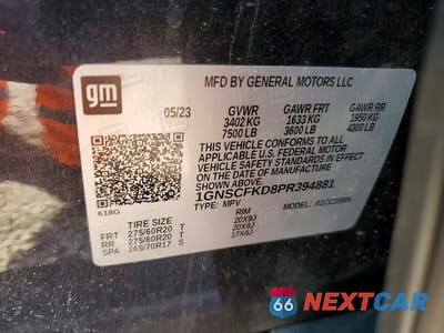 Zdjęcie 14 z 14 samochodu: 2023 CHEVROLET SUBURBAN C1500 PREMIER VIN:1GNSCFKD8PR394881 - miniatura