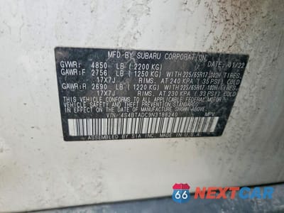 Zdjęcie 13 z 13 samochodu: 2022 SUBARU OUTBACK PREMIUM VIN:4S4BTADC9N3188240 - miniatura