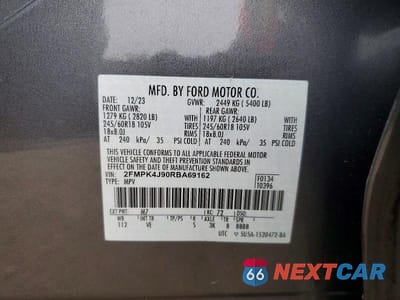 Zdjęcie 13 z 13 samochodu: 2024 FORD EDGE SEL VIN:2FMPK4J90RBA69162 - miniatura