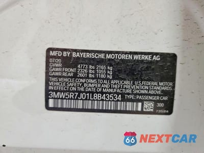 Zdjęcie 13 z 13 samochodu: 2020 BMW 330XI VIN:3MW5R7J01L8B43534 - miniatura