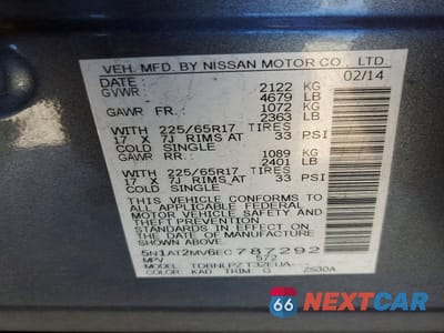Zdjęcie 12 z 12 samochodu: 2014 NISSAN ROGUE S VIN:5N1AT2MV6EC787292 - miniatura