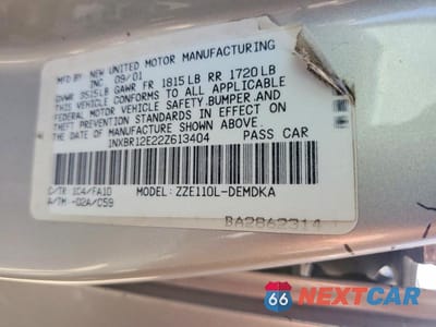 Zdjęcie 12 z 12 samochodu: 2002 TOYOTA COROLLA LE VIN:1NXBR12E22Z613404 - miniatura