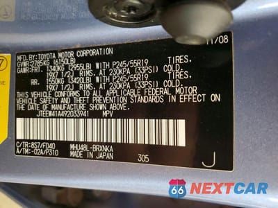 Zdjęcie 13 z 13 samochodu: 2009 TOYOTA HIGHLANDER HYBRID VIN:JTEEW41A492033941 - miniatura