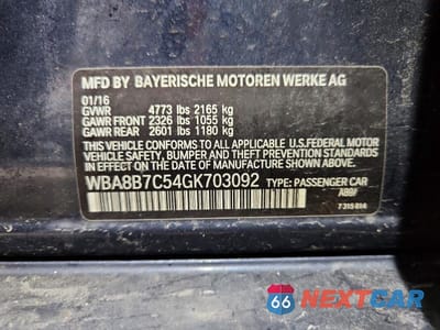 Zdjęcie 12 z 12 samochodu: 2016 BMW 340 XI VIN:WBA8B7C54GK703092 - miniatura