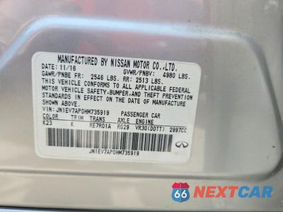Zdjęcie 12 z 12 samochodu: 2017 INFINITI Q50 3.0T SPORT VIN:JN1EV7AP0HM735919 - miniatura