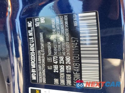 Zdjęcie 12 z 12 samochodu: 2016 MERCEDES-BENZ C 300 4MATIC VIN:55SWF4KB1GU119457 - miniatura