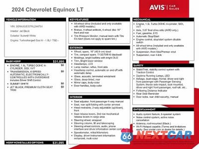 Zdjęcie 13 z 13 samochodu: 2024 CHEVROLET EQUINOX LT VIN:3GNAXUEG7RL244734 - miniatura
