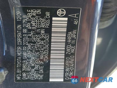 Zdjęcie 12 z 12 samochodu: 2010 TOYOTA PRIUS III VIN:JTDKN3DU3A0104301 - miniatura