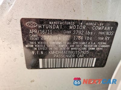 Zdjęcie 13 z 13 samochodu: 2011 HYUNDAI ELANTRA LIMITED VIN:KMHDH4AE8BU157925 - miniatura