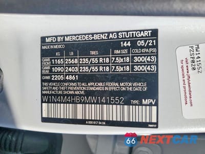 Zdjęcie 12 z 12 samochodu: 2021 MERCEDES-BENZ GLB 250 4MATIC VIN:W1N4M4HB9MW141552 - miniatura