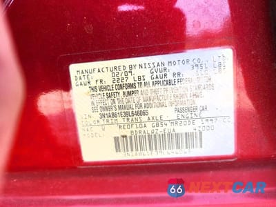 Zdjęcie 12 z 12 samochodu: 2009 NISSAN SENTRA 2.0 VIN:3N1AB61E39L646065 - miniatura