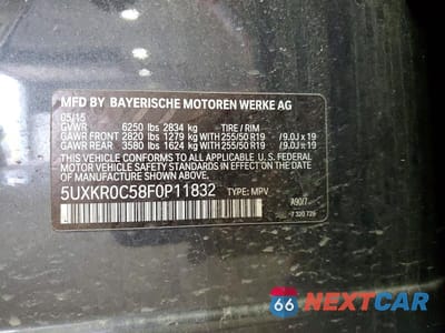 Zdjęcie 12 z 12 samochodu: 2015 BMW X5 XDRIVE35I VIN:5UXKR0C58F0P11832 - miniatura