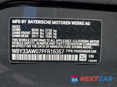 Zdjęcie 12 z 12 samochodu: 2023 BMW I4 M50 VIN:WBY33AW07PFR16357 - miniatura