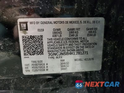 Zdjęcie 13 z 13 samochodu: 2019 CHEVROLET TRAX LS VIN:3GNCJNSB4KL281271 - miniatura