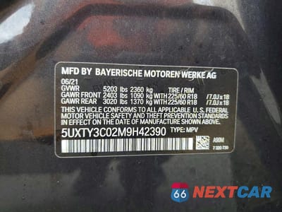 Zdjęcie 13 z 13 samochodu: 2021 BMW X3 SDRIVE30I VIN:5UXTY3C02M9H42390 - miniatura
