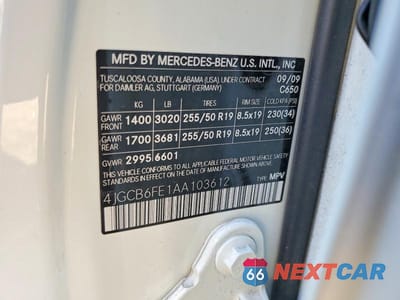 Zdjęcie 12 z 12 samochodu: 2010 MERCEDES-BENZ R 350 4MATIC VIN:4JGCB6FE1AA103612 - miniatura