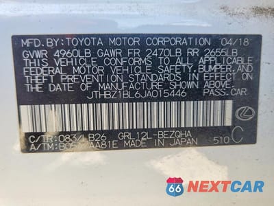 Zdjęcie 13 z 13 samochodu: 2018 LEXUS GS 350 F SPORT VIN:JTHBZ1BL6JA015446 - miniatura