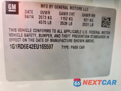 Zdjęcie 12 z 12 samochodu: 2014 CHEVROLET VOLT VIN:1G1RD6E42EU165597 - miniatura