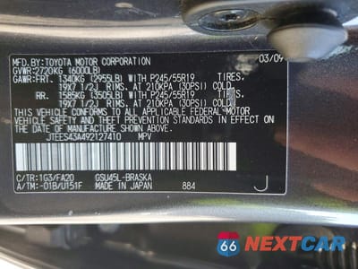 Zdjęcie 14 z 14 samochodu: 2009 TOYOTA HIGHLANDER SPORT VIN:JTEES43A492127410 - miniatura