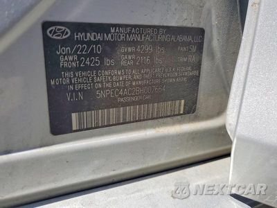 Zdjęcie 13 z 13 samochodu: 2011 HYUNDAI SONATA LIMITED VIN:5NPEC4AC2BH007664 - miniatura