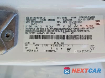 Zdjęcie 13 z 13 samochodu: 2016 FORD ESCAPE TITANIUM VIN:1FMCU0J94GUB52988 - miniatura
