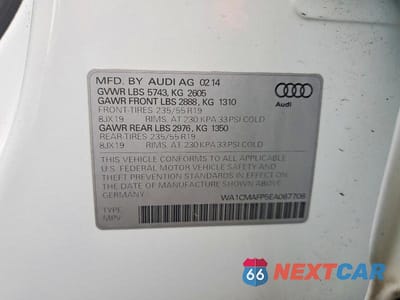 Zdjęcie 13 z 13 samochodu: 2014 AUDI Q5 TDI PREMIUM PLUS VIN:WA1CMAFP5EA087708 - miniatura