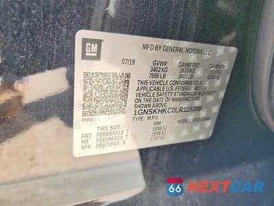 Zdjęcie 14 z 14 samochodu: 2020 CHEVROLET SUBURBAN K1500 LT VIN:1GNSKHKC0LR115388 - miniatura