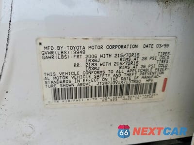 Zdjęcie 13 z 13 samochodu: 1999 TOYOTA RAV4 BASE VIN:JT3HP10V1X7137650 - miniatura