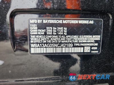 Zdjęcie 13 z 13 samochodu: 2022 BMW 530E VIN:WBA13AG05NCJ42189 - miniatura