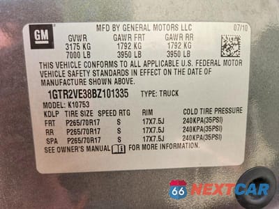 Zdjęcie 12 z 12 samochodu: 2011 GMC SIERRA K1500 SLE VIN:1GTR2VE38BZ101335 - miniatura