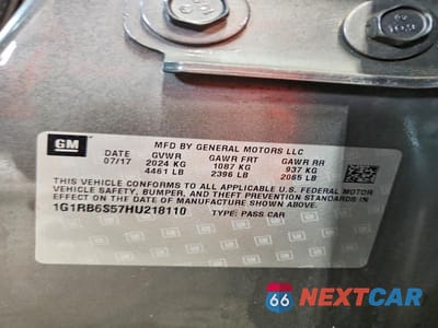 Zdjęcie 12 z 12 samochodu: 2017 CHEVROLET VOLT PREMIER VIN:1G1RB6S57HU218110 - miniatura