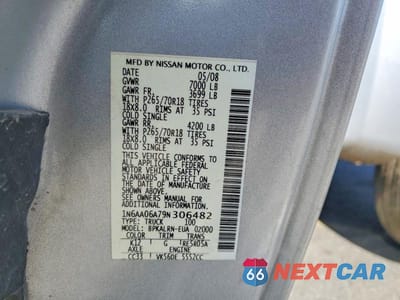 Zdjęcie 12 z 12 samochodu: 2009 NISSAN TITAN XE VIN:1N6AA06A79N306482 - miniatura