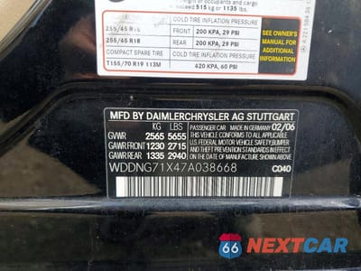 Zdjęcie 12 z 12 samochodu: 2007 MERCEDES-BENZ S 550 VIN:WDDNG71X47A038668 - miniatura