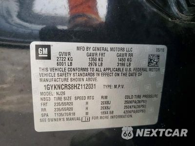 Zdjęcie 13 z 13 samochodu: 2017 CADILLAC XT5 PREMIUM LUXURY VIN:1GYKNCRS8HZ112031 - miniatura