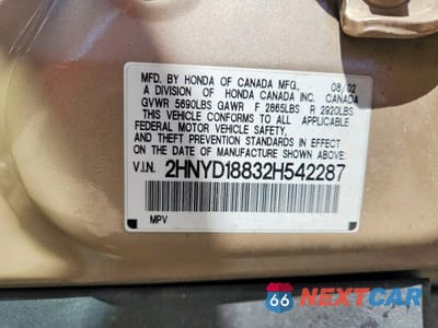 Zdjęcie 12 z 12 samochodu: 2002 ACURA MDX TOURING VIN:2HNYD18832H542287 - miniatura