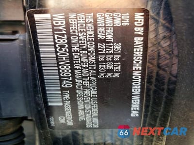 Zdjęcie 12 z 12 samochodu: 2017 BMW I3 REX VIN:WBY1Z8C50HV889749 - miniatura