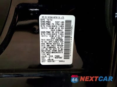 Zdjęcie 13 z 13 samochodu: 2014 NISSAN MURANO S VIN:JN8AZ1MW4EW505014 - miniatura