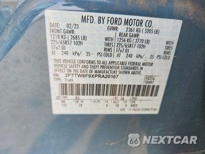 Zdjęcie 13 z 13 samochodu: 2023 FORD MAVERICK XL VIN:3FTTW8F9XPRA20167 - miniatura