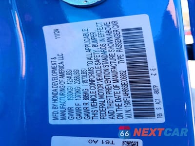 Zdjęcie 13 z 13 samochodu: 2025 HONDA CIVIC SPORT VIN:19XFL4H86SE006852 - miniatura