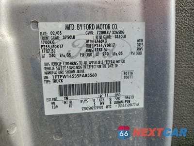 Zdjęcie 12 z 12 samochodu: 2005 FORD F150 SUPERCREW VIN:1FTPW14535FA85560 - miniatura