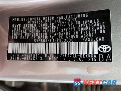 Zdjęcie 12 z 12 samochodu: 2014 TOYOTA COROLLA LE VIN:5YFBURHE1EP053630 - miniatura