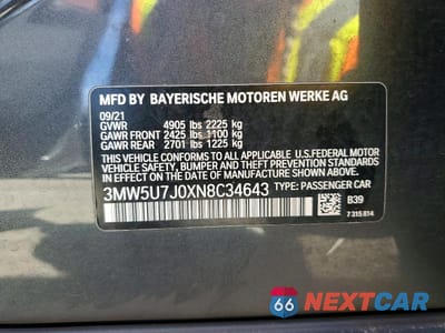 Zdjęcie 13 z 13 samochodu: 2022 BMW M340I VIN:3MW5U7J0XN8C34643 - miniatura