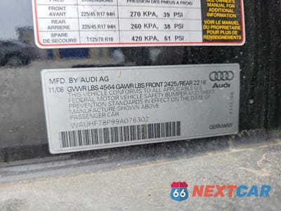 Zdjęcie 12 z 12 samochodu: 2009 AUDI A3 2.0T VIN:WAUHF78P99A076302 - miniatura