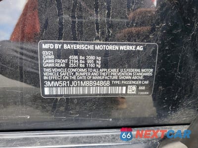 Zdjęcie 12 z 12 samochodu: 2021 BMW 330I VIN:3MW5R1J01M8B94868 - miniatura