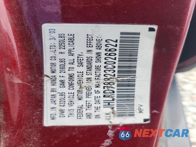 Zdjęcie 13 z 13 samochodu: 2003 HONDA CR-V EX VIN:JHLRD78823C026622 - miniatura