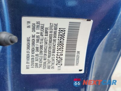 Zdjęcie 12 z 12 samochodu: 2008 HONDA CIVIC LX VIN:2HGFG12638H568281 - miniatura